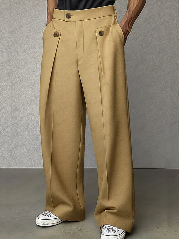 Anikia - Pantaloni Eleganti A Gamba Larga Con Pieghe