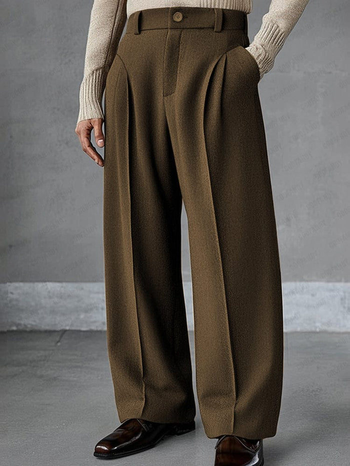 Joelina - Pantaloni Sartoriali a Vita Alta Con Pieghe E Gamba Larga