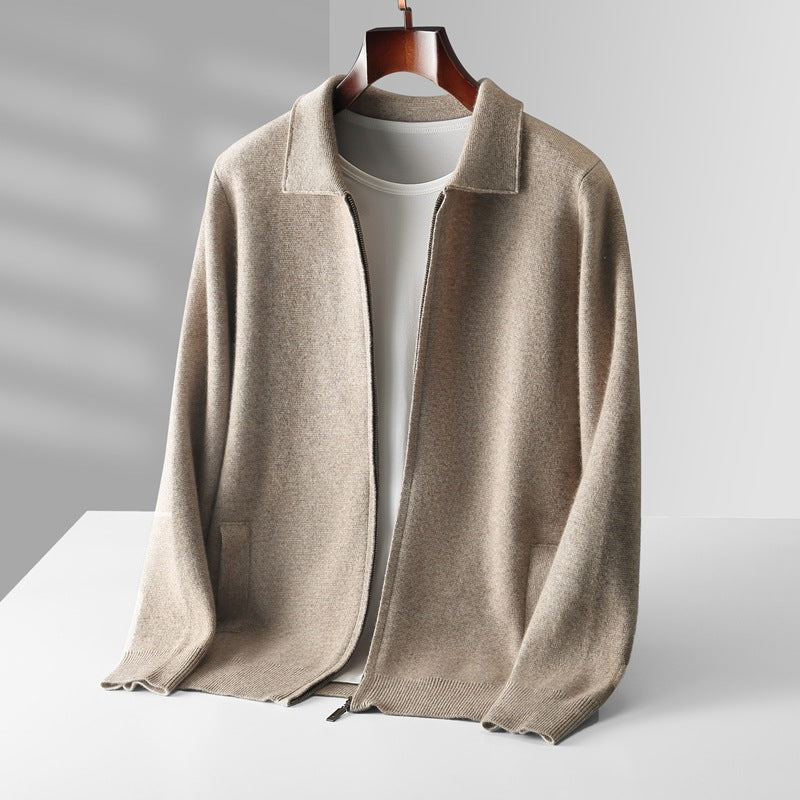 Keelon - Elegante Maglione in Lana Con Chiusura a Zip