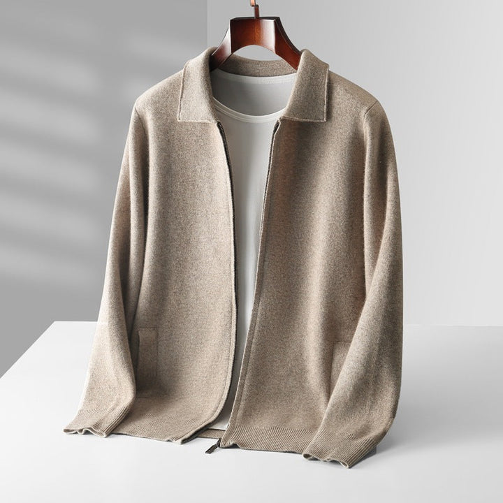 Keelon - Elegante Maglione in Lana Con Chiusura a Zip
