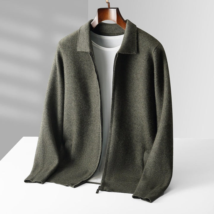 Keelon - Elegante Maglione in Lana Con Chiusura a Zip