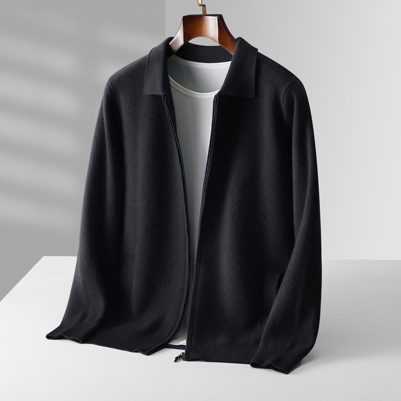 Keelon - Elegante Maglione in Lana Con Chiusura a Zip