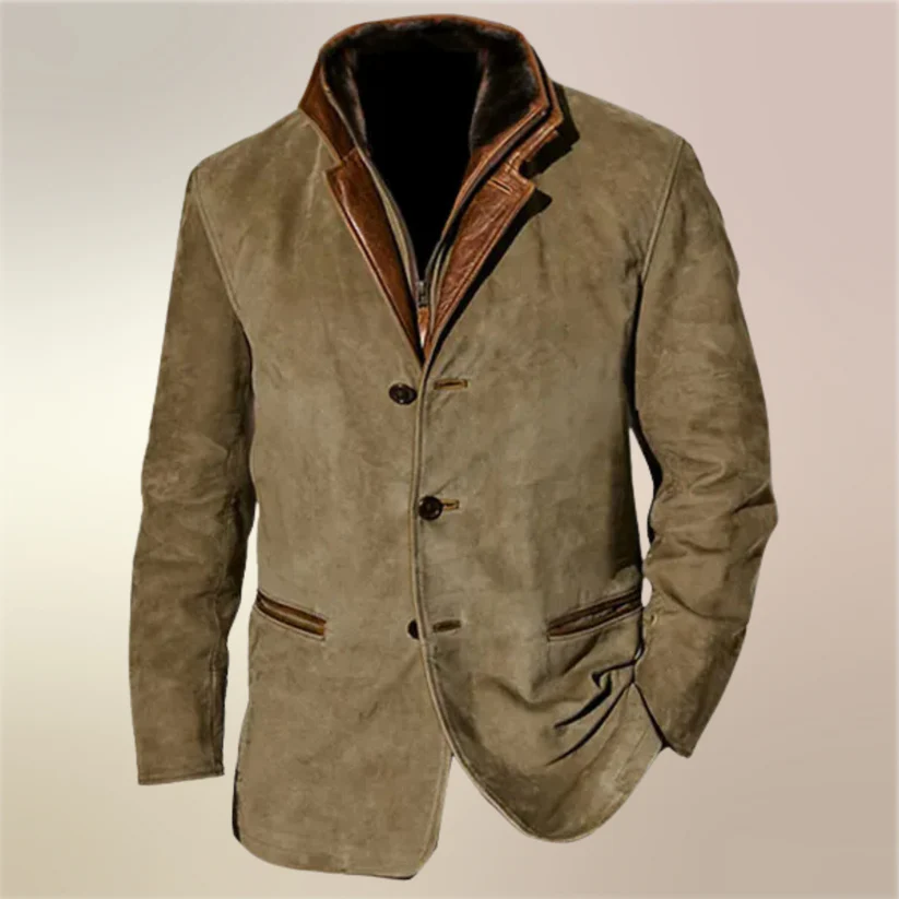 Cesario - Giacca Classica in Pelle Vintage