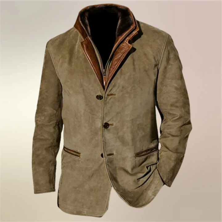 Cesario - Giacca Classica in Pelle Vintage