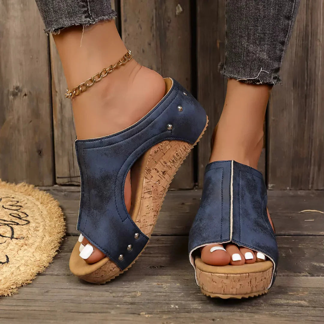 Margo - Eleganti Sandali Con Zeppa e Tomaia Traforata