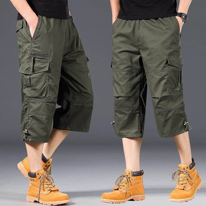 Esman - Pantaloncini Cargo con Elastico in Vita