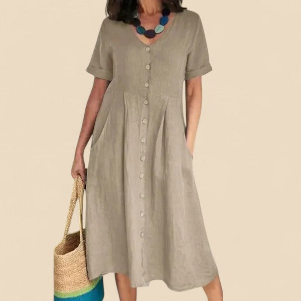 Vivienne - Abito In Cotone a Maniche Corte