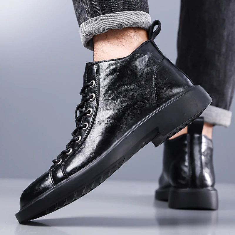 Ailton - Stivali in Pelle Con Lacci