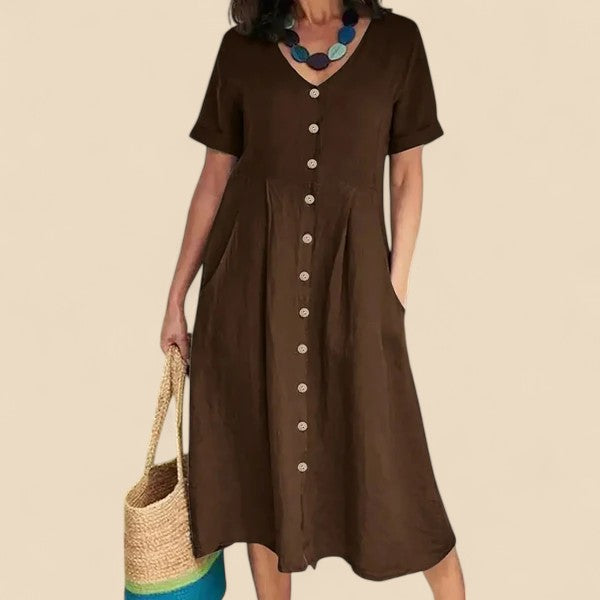 Vivienne - Abito In Cotone a Maniche Corte