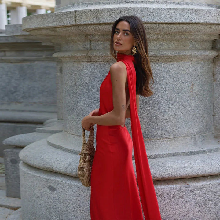 Lucila - Scollo All Americana Abito Lungo