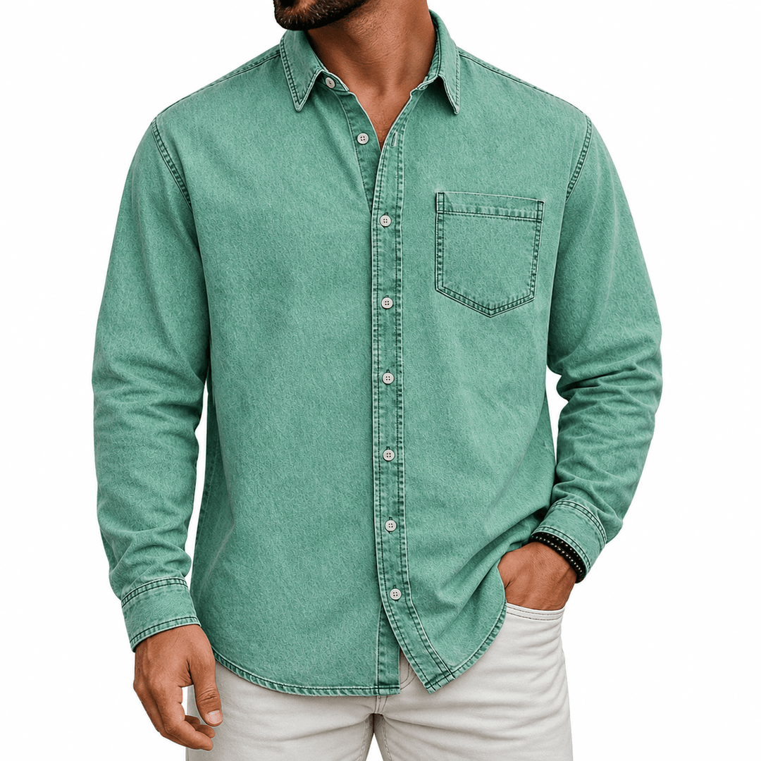 Markrem - Camicia in Denim Con Tasca Frontale