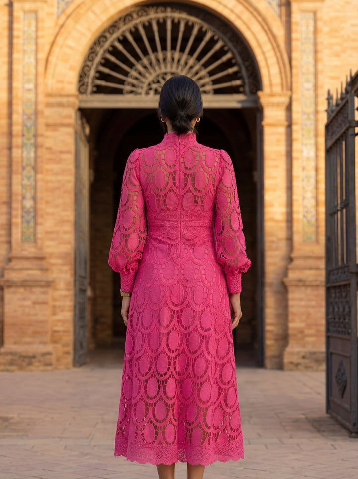 Maelle - Elegante Abito in Pizzo a Maniche Lunghe