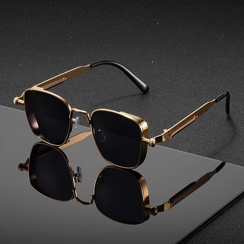 Modernglare - Occhiali Da Sole Quadrati in Stile Steampunk
