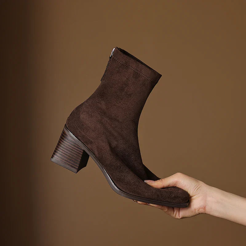 Sheley - Eleganti Stivaletti In Pelle Scamosciata