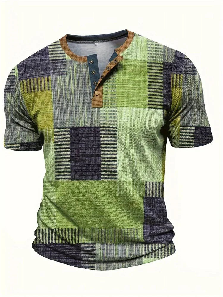 Edson - Elegante Camicia Con Stampa Patchwork