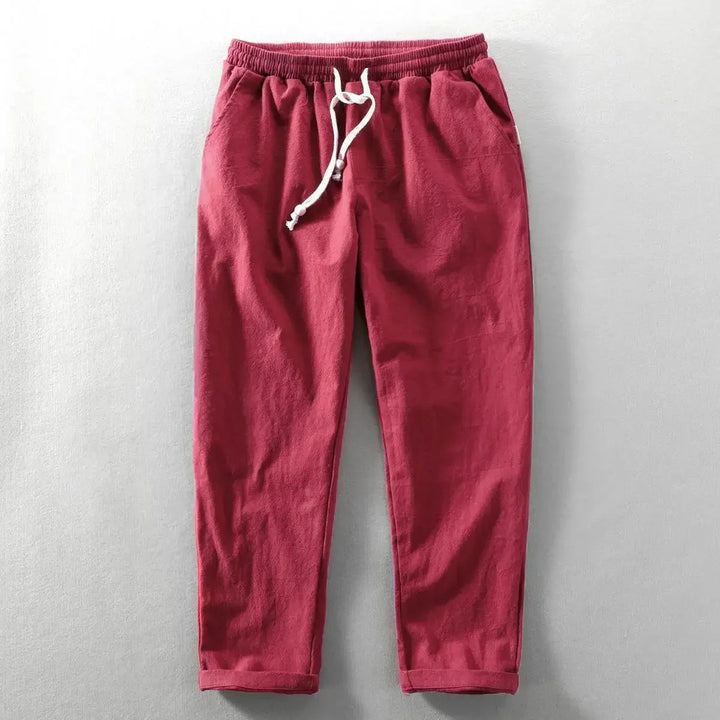Clarke - Pantaloni Casuale in Lino Con Coulisse In Vita