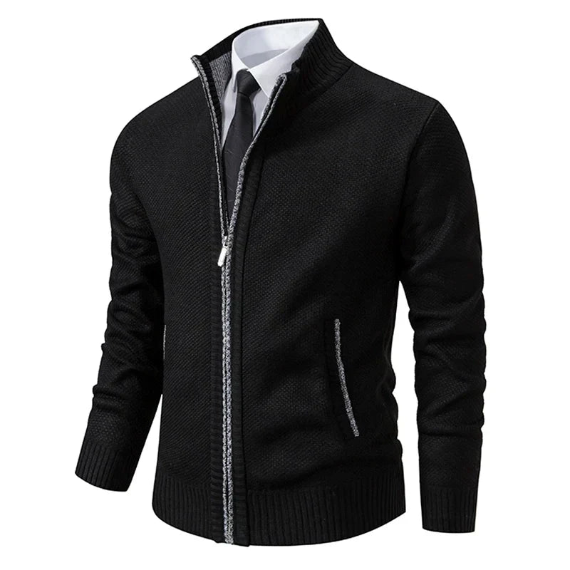 Yitzhak - Cardigan Casual Lavorato a Maglia Con Collo Alto