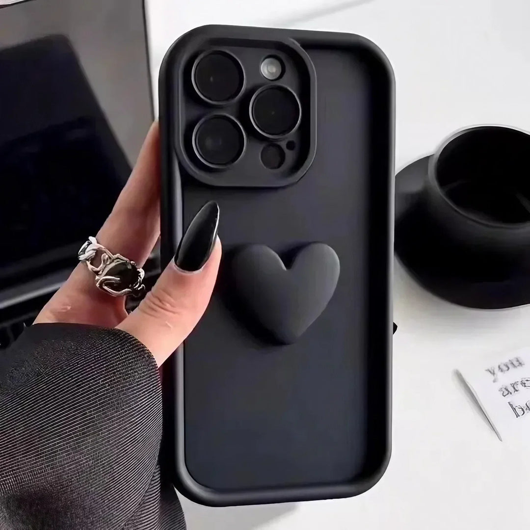 Heartora - Custodia Per iPhone Storia d'amore Con Impugnatura a Forma di Cuore