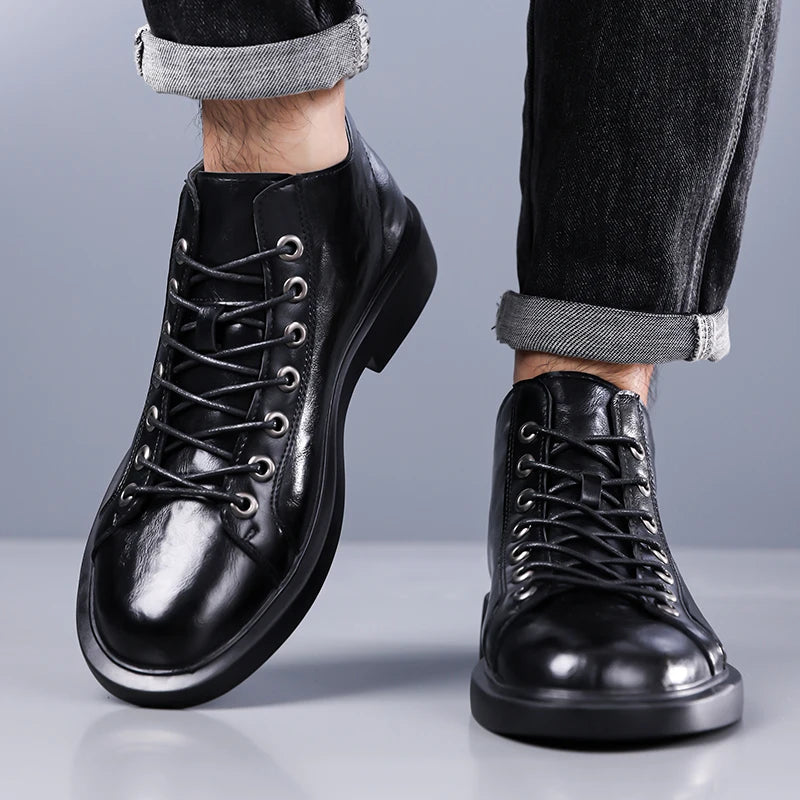 Ailton - Stivali in Pelle Con Lacci