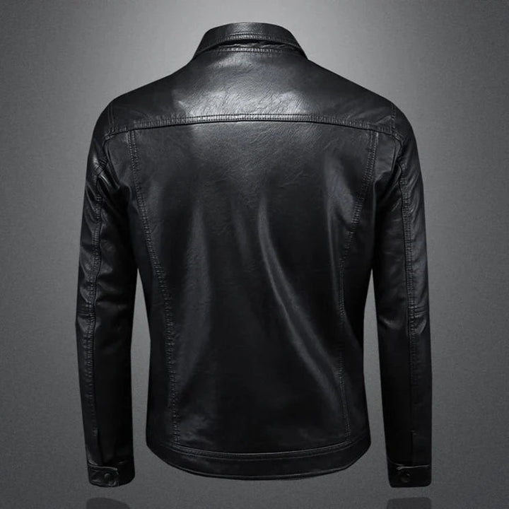 Lulzim - Casual Vestibilità Magro Pelle Giacca
