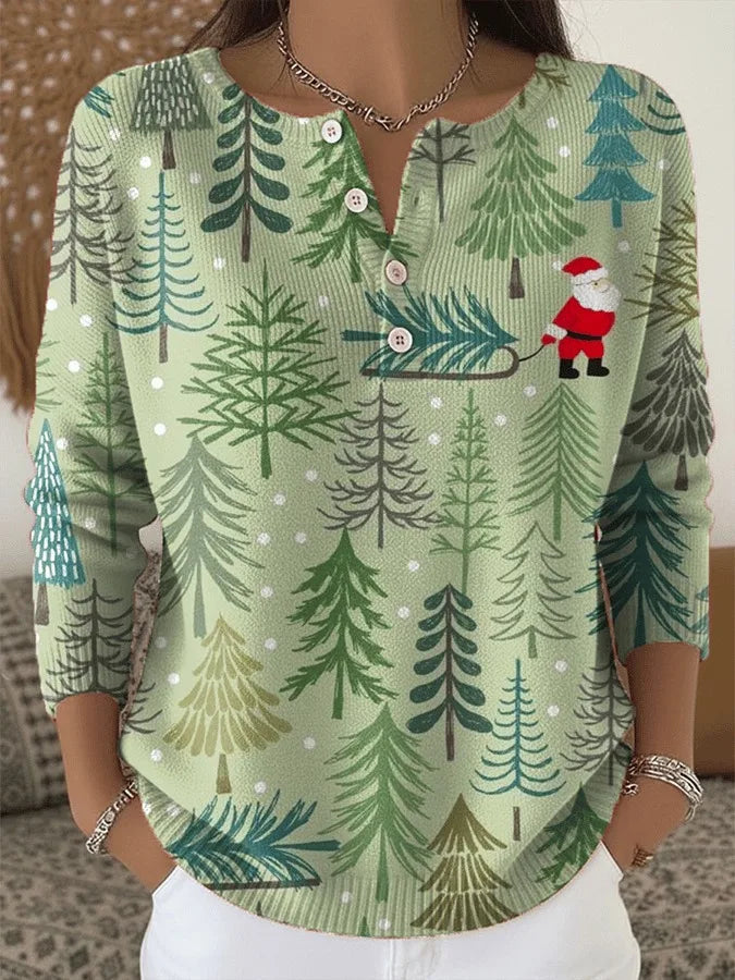 Moneeka - Maglione Natalizio Con Bottoni