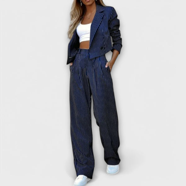 Narya - Elegante set a Righe con Giacca e Pantaloni