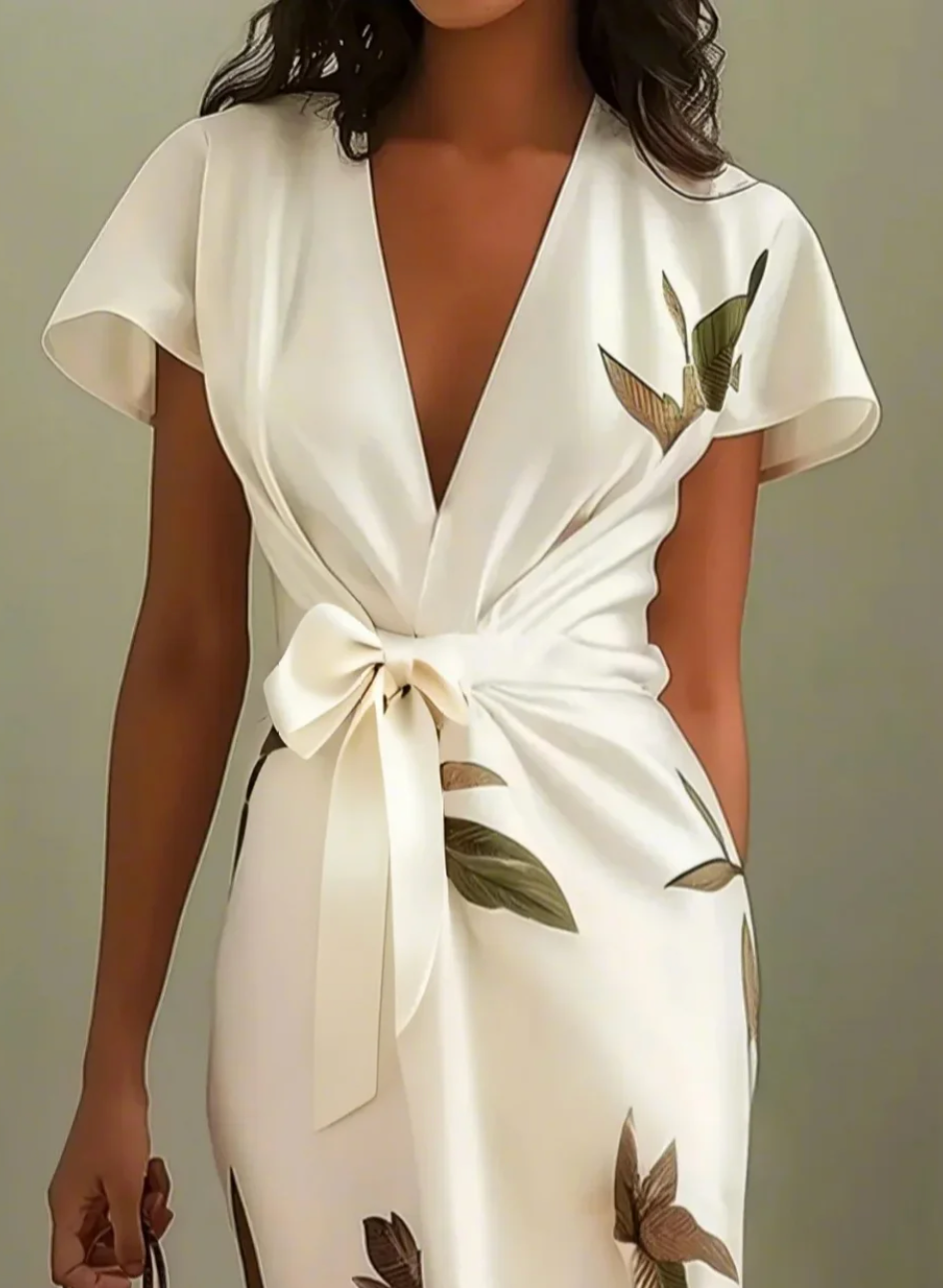 Beverly - Elegante Abito In Raso Bianco