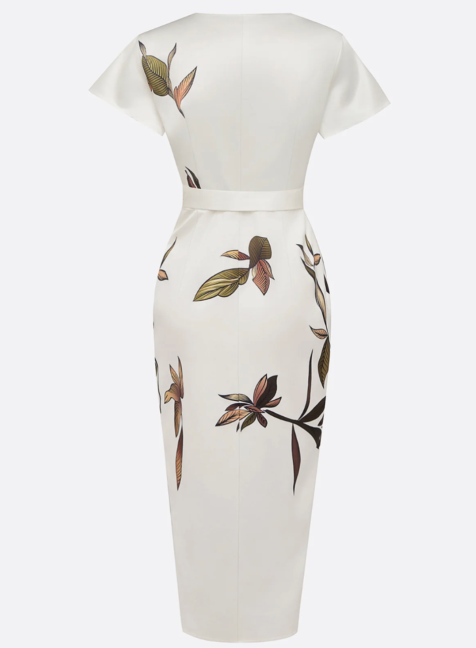 Beverly - Elegante Abito In Raso Bianco