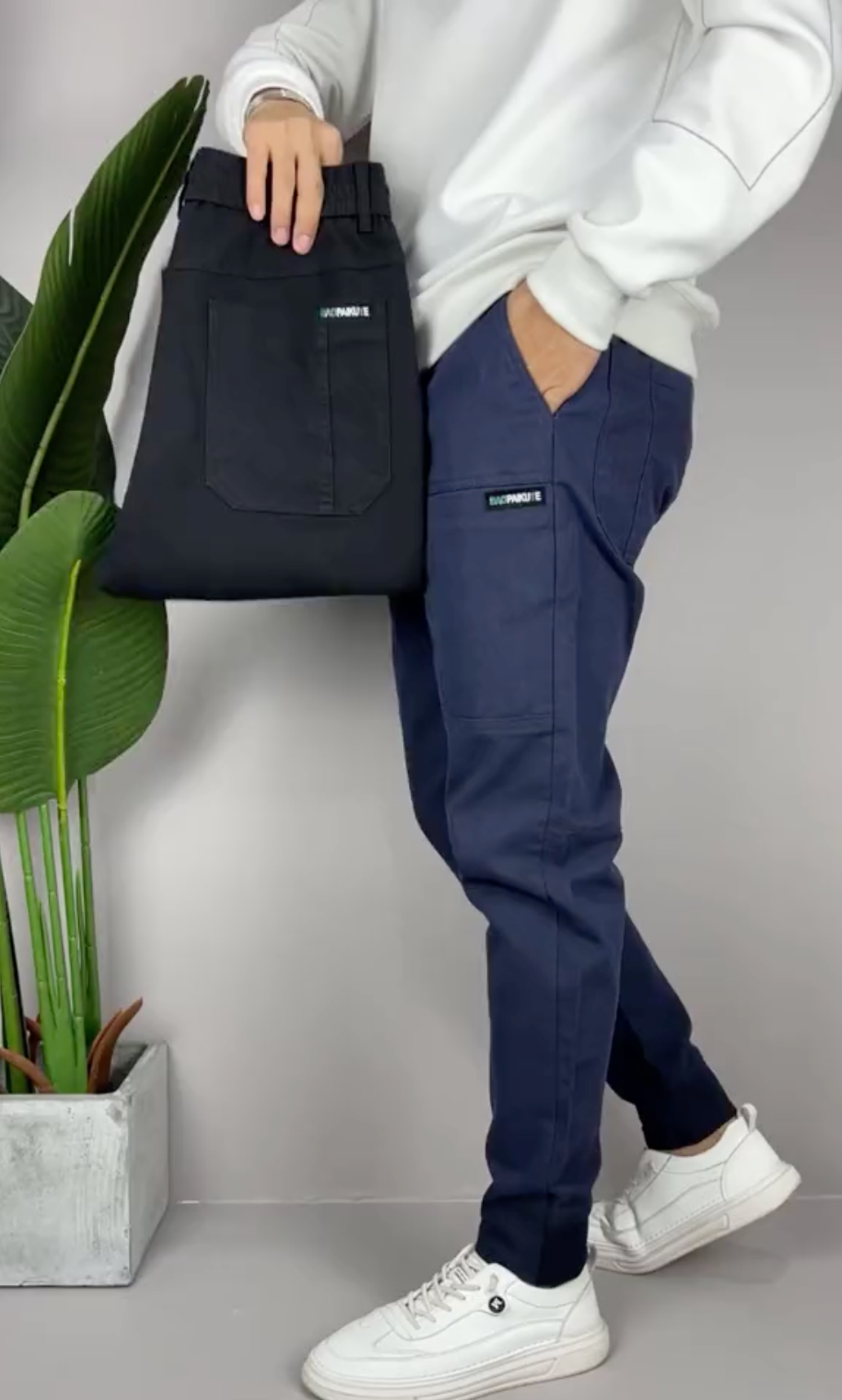 Tiedemann - Pantaloni Cargo Premium Elasticizzati 1+1 Libero