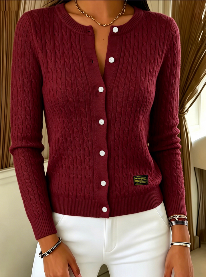 Kitija - Cardigan a Maglia Intrecciata Con Bottoni
