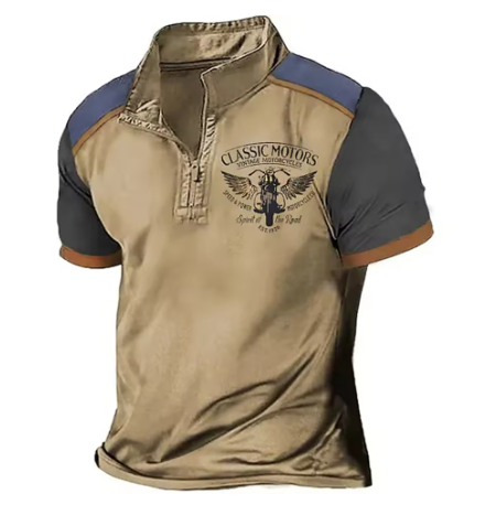Scholte - Polo da moto classica con mezza zip