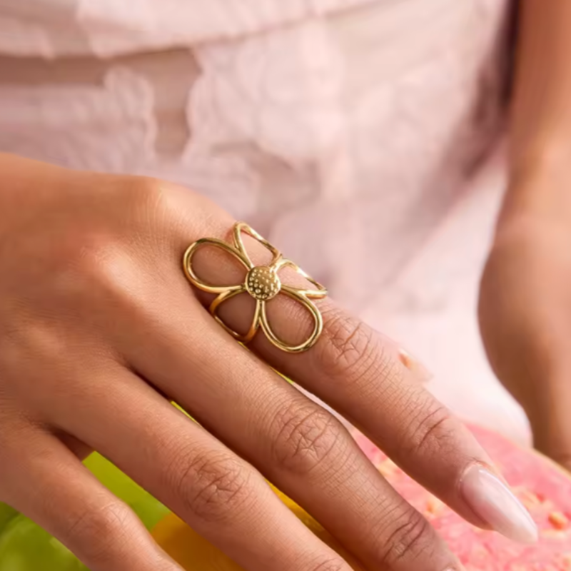 Meloni - Anello Regolabile Ispirato Alla Margherita