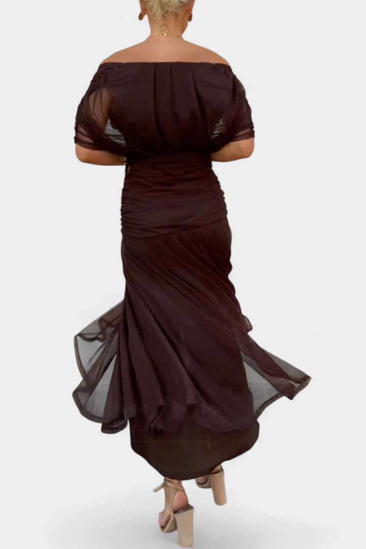 Rawan - Abito Lungo Con Spalle Scoperte In Chiffon