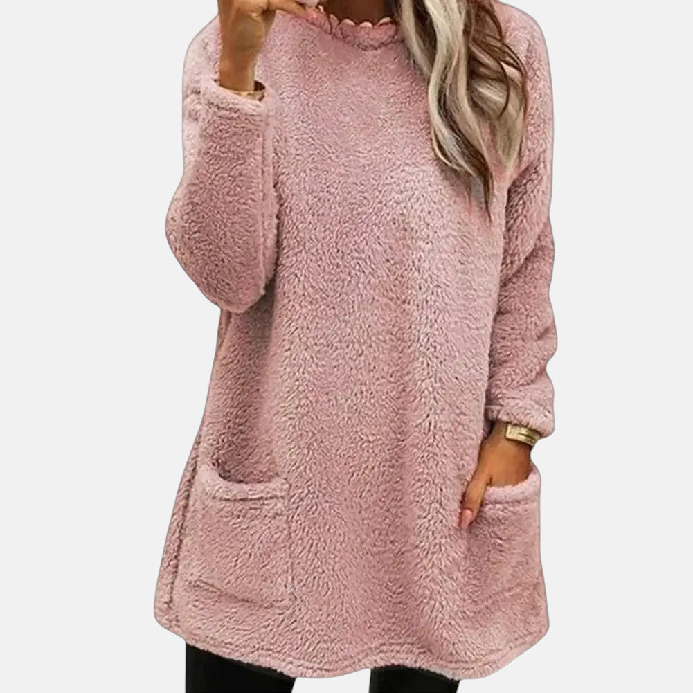 Oriella - Maglione Morbido in Pile Con Tasca