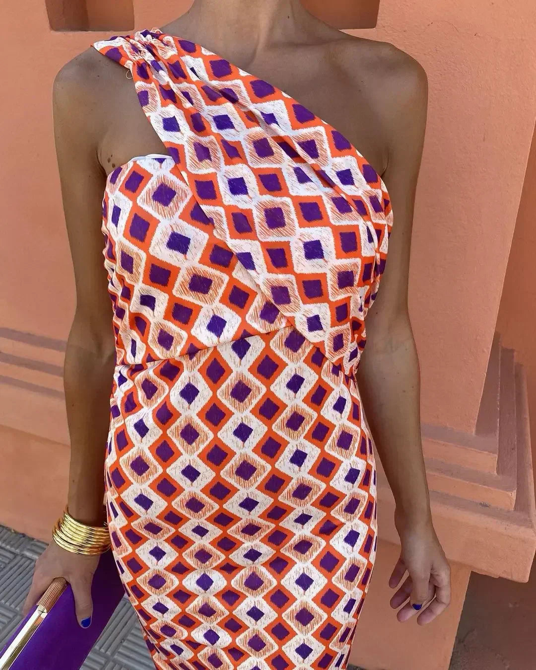 Svetlena - Elegante Abito Lungo Monospalla