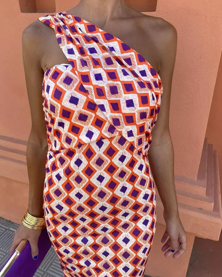 Svetlena - Elegante Abito Lungo Monospalla