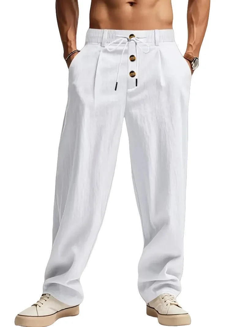Gencio - Pantaloni Comodi in Lino
