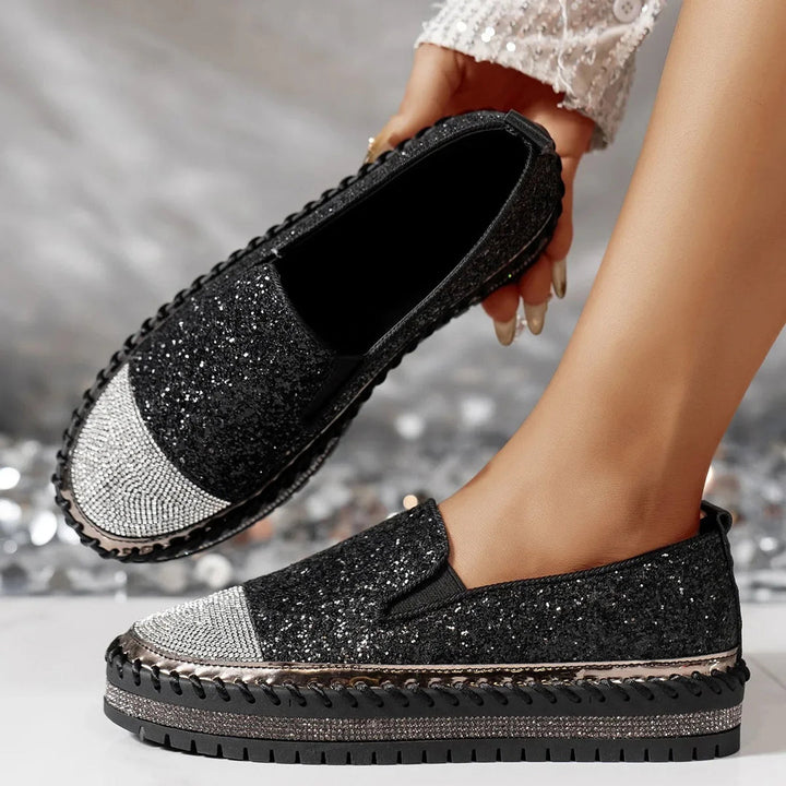 Lizka - Mocassini Con Plateau Glitter e Strass