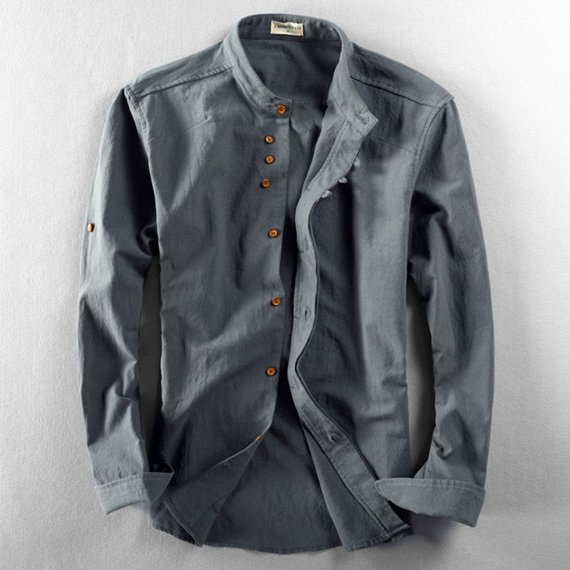 Hrvoje - Camicia Elegante Con Collo Alla Coreana