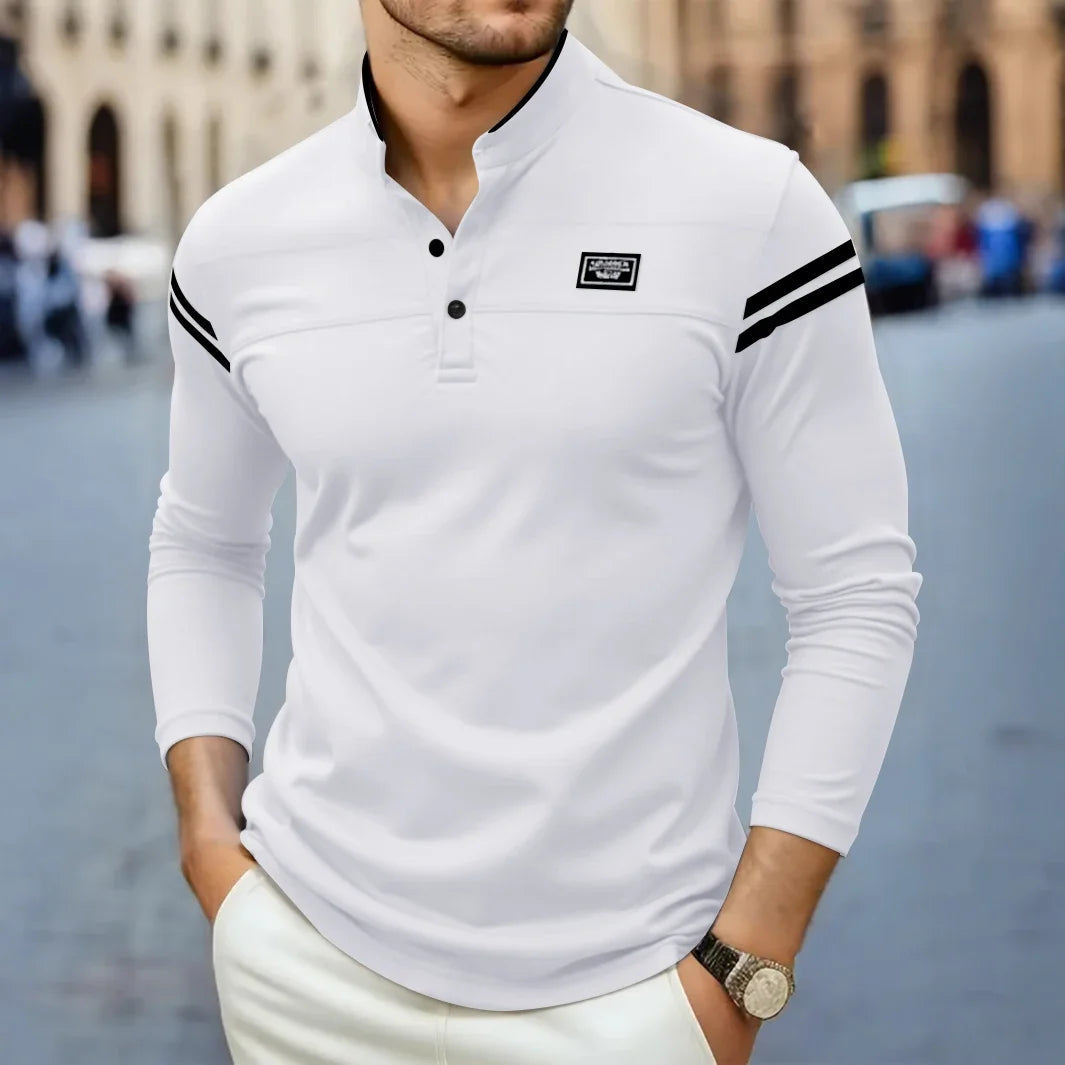 Grayson - Camicia Casual a Maniche Lunghe Con Strisce Sulle Spalle