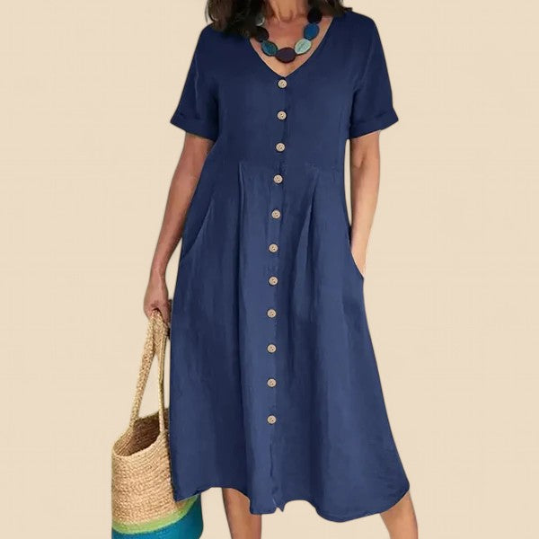 Vivienne - Abito In Cotone a Maniche Corte