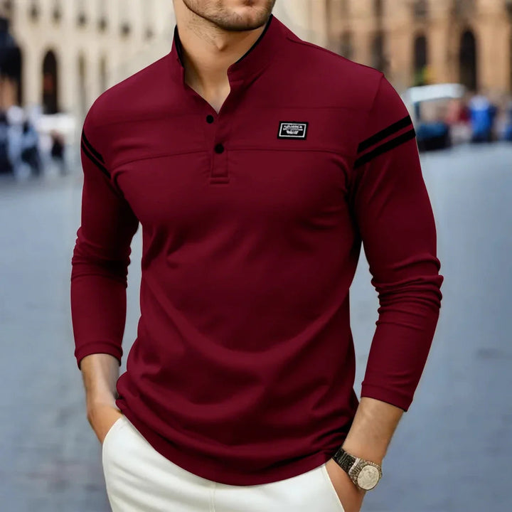 Grayson - Camicia Casual a Maniche Lunghe Con Strisce Sulle Spalle