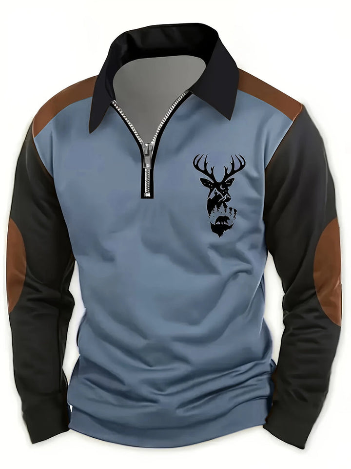 Lymann - Maglia a Maniche Lunghe Con Motivo a Cervo