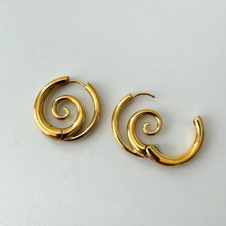Kaliah - Orecchini a Cerchio a Spirale
