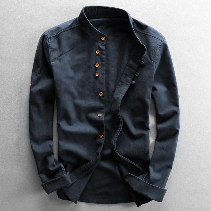 Hrvoje - Camicia Elegante Con Collo Alla Coreana