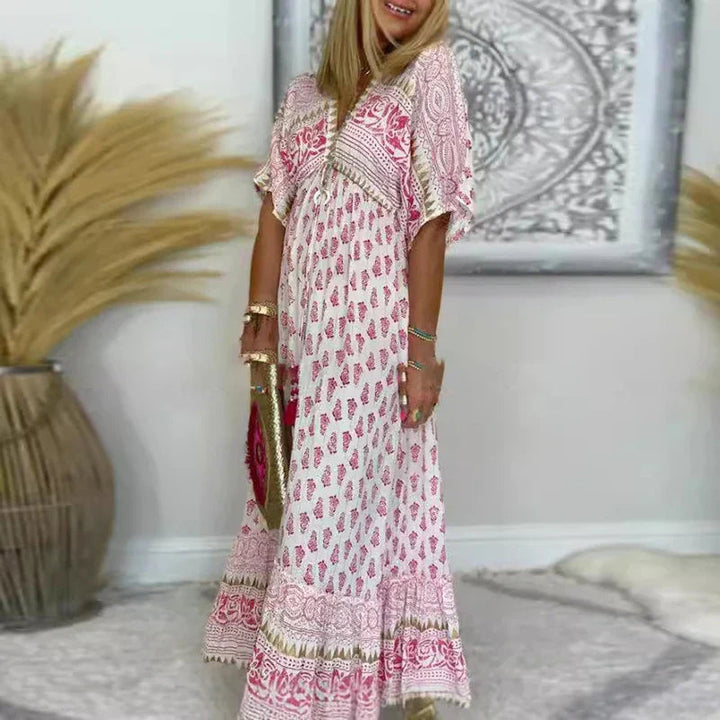 Krista - Abito Lungo Boho Con Stampa