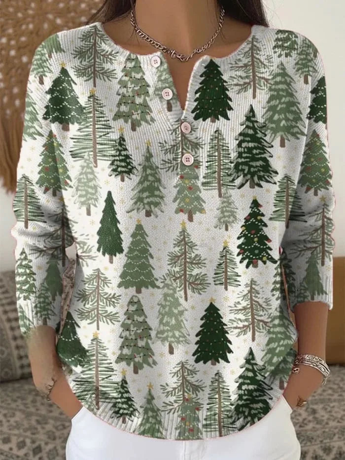 Moneeka - Maglione Natalizio Con Bottoni