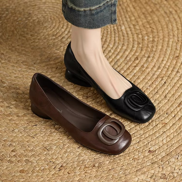 Danique - Ballerine a Punta Quadrata Con Fibbia