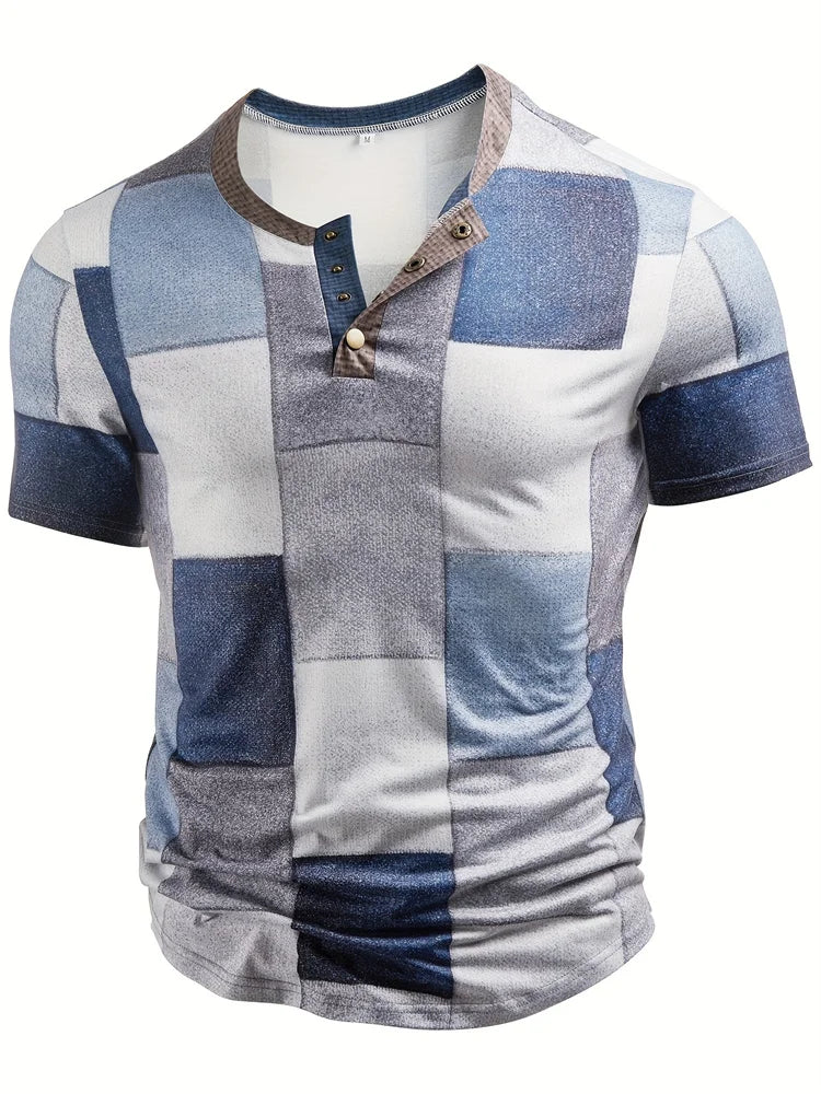 Edson - Elegante Camicia Con Stampa Patchwork