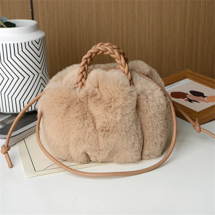 Narnia - Borsa a Tracolla in Peluche Color Zucca